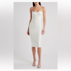 NADINE MERABI Nina Embellished Body-Con Cocktail Dress